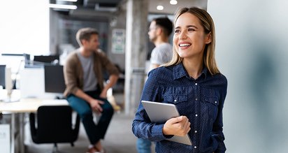 Immobilienverwalterin bei einer Weiterbildung des VDIV Deutschland