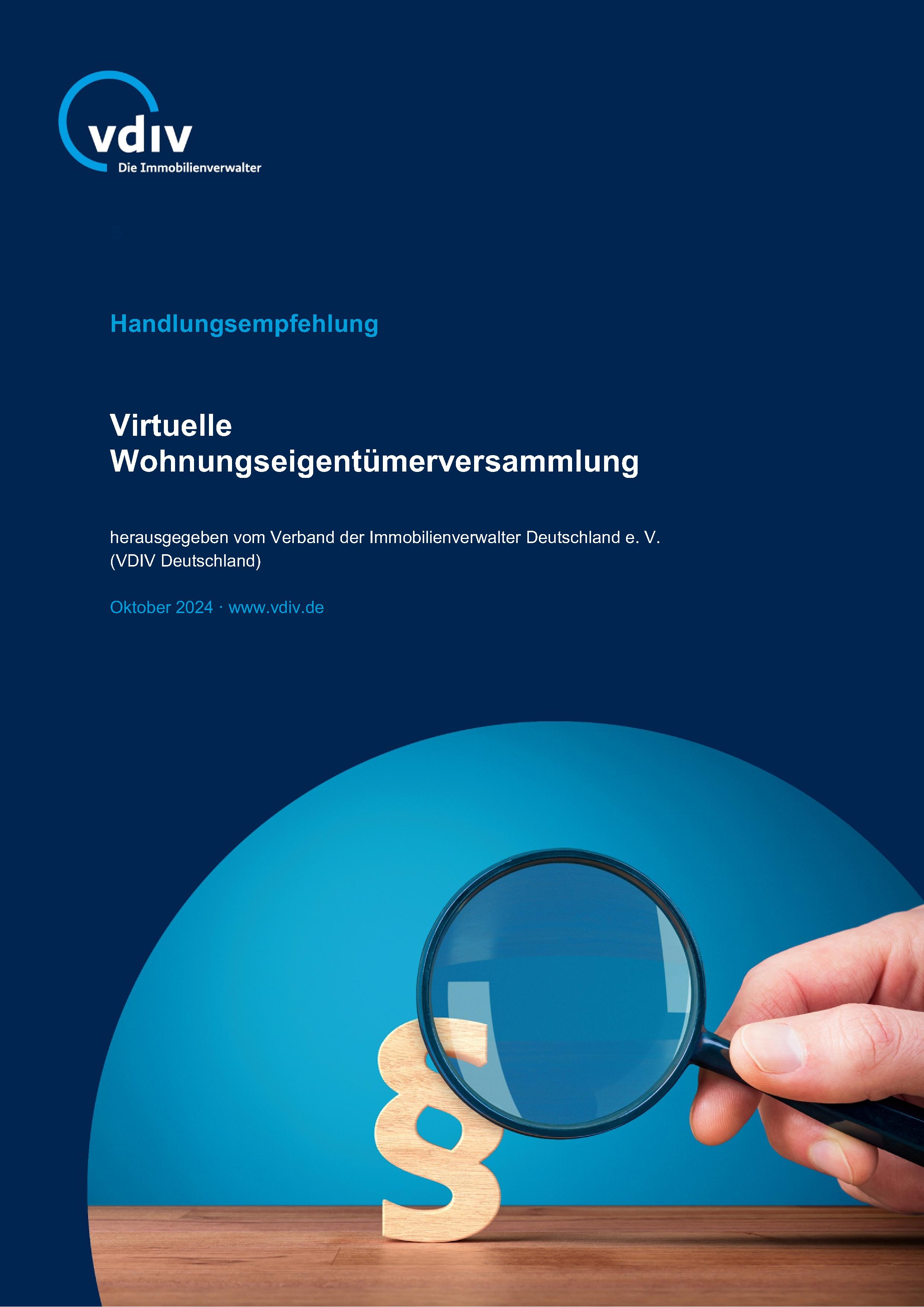 Cover Handlungsempfehlung virtuelle Eigentümerversammlung